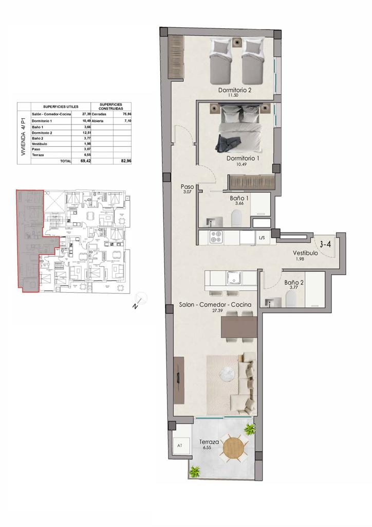 Квартира в Санта-Поле, 76 м², 293 000 €, фото 8, объявление 23452416