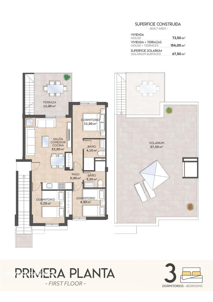 Коттедж в Сан-Мигель-де-Салинасе, 73 м², 283 000 €, фото 3, объявление 54359536